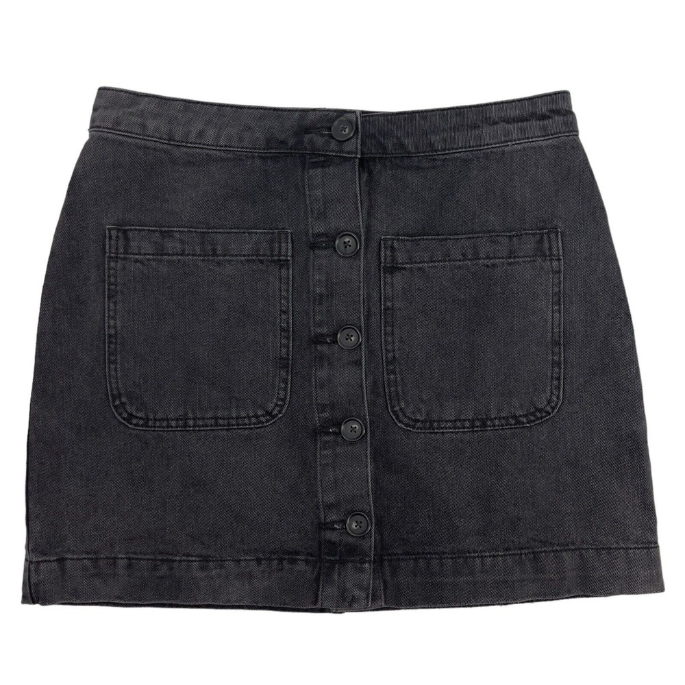 Free People Womens Dont Get Me Wrong Skirt Button Front High Waisted Black 28